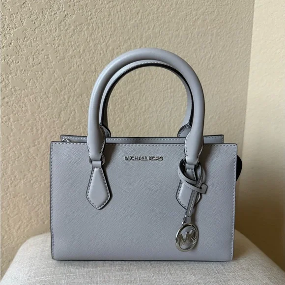 Michael Kors Pearl Gray Mini Shiela Satchel - Picture 2 of 6